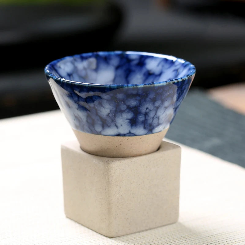 Japanese Style Retro Ceramic Coffee Cup - Handcrafted Pottery Tea Mug for Home and Office Use