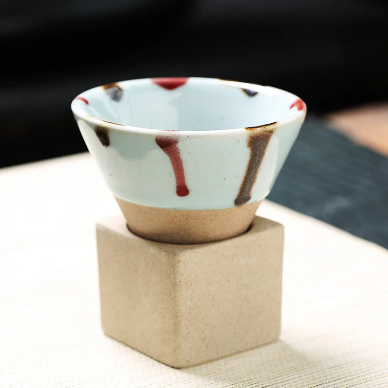 Japanese Style Retro Ceramic Coffee Cup - Handcrafted Pottery Tea Mug for Home and Office Use