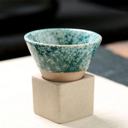 Japanese Style Retro Ceramic Coffee Cup - Handcrafted Pottery Tea Mug for Home and Office Use
