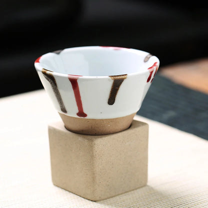 Japanese Style Retro Ceramic Coffee Cup - Handcrafted Pottery Tea Mug for Home and Office Use